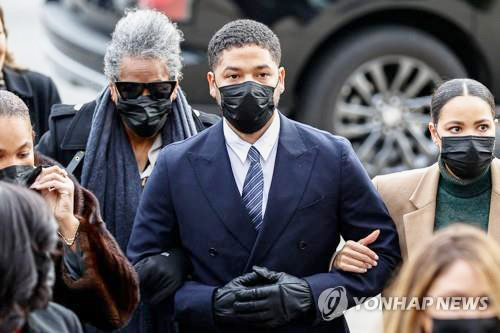 ‘혐오범죄 자작극' 소동 저시 스몰렛 재판 시작 [AFP=연합뉴스] 