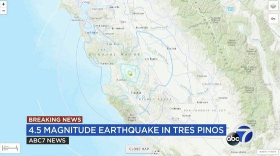 몬터레이지역에 4일 오후 규모 4.5 지진이 발생했다. 아직까지 피해 소식은 없다. [ABC7 뉴스]