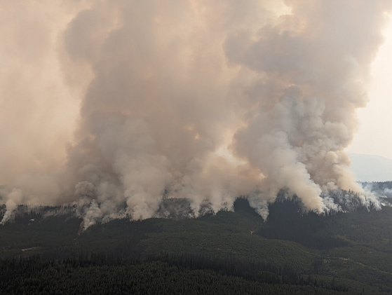 Old Man Lake의 산불 상황(BC Wildfire Service)